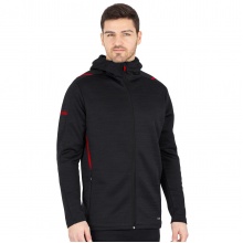 JAKO Freizeitjacke Challenge mit Kapuze (100% Polyester) schwarz/rot Herren